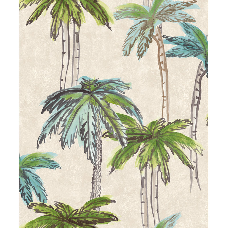 Rouleau de papier peint Annajean Botanical L 33 pi x P 21 po, Beige