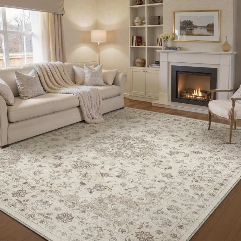 Stella Machine Washable Oriental Area Rug With Non-Slip Backing, Rectangle 8' x 10'