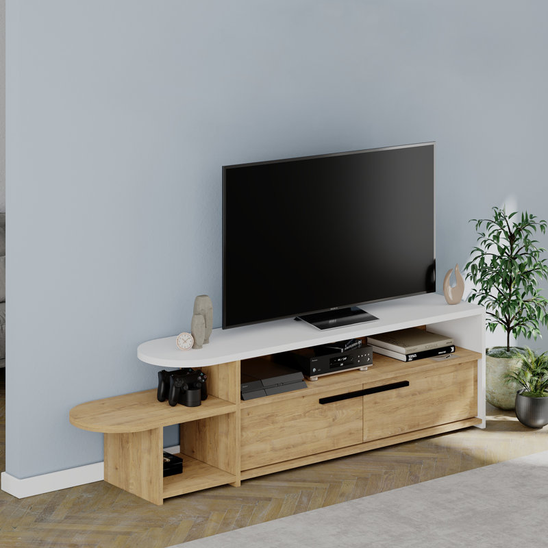 Kraay TV Stand for TVs up to 88", Oak/White