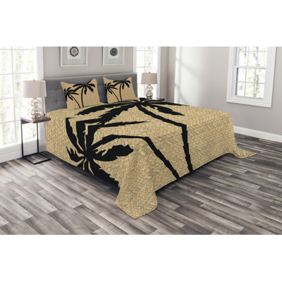 No Pattern Bedspread with Pillow Shams