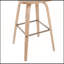 Tabouret de bar pivotant à hauteur fixe avec bois blanchi et cuivre antique pour cuisines et bars de ferme