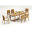 8 Seats 9 Pcs Grade-A Teak Wood Dining Set: 118" Double Extension Mas Oval Trestle Leg Table And 8 Napa Stacking Arm Chairs #11NP2708-407310782-407310783