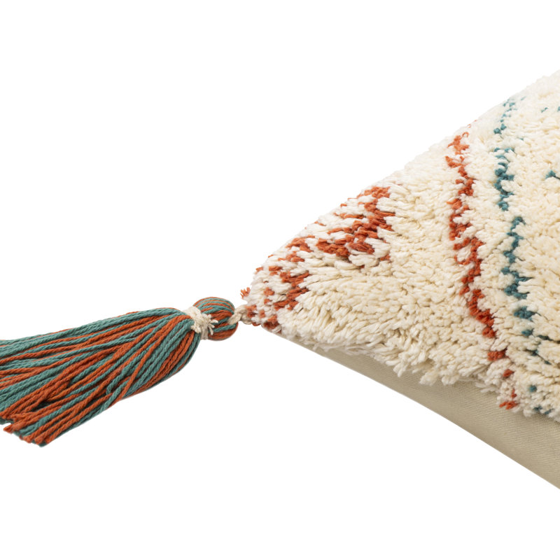 22" Embroidered Cotton Kids Unisex Throw Pillow