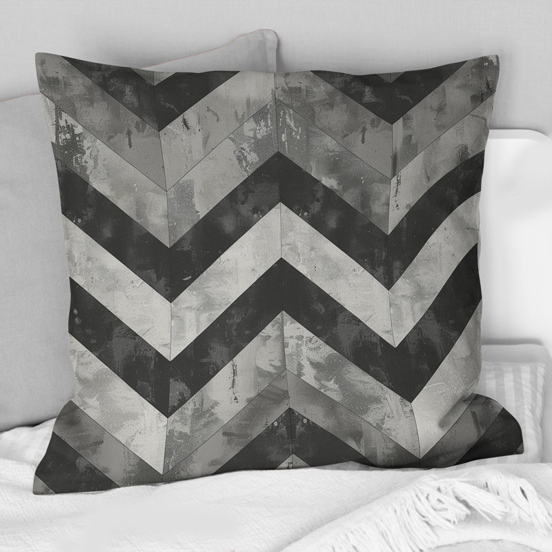 Coussin gris gris Midcentury Mid-Century, H 18 po x l 18 po