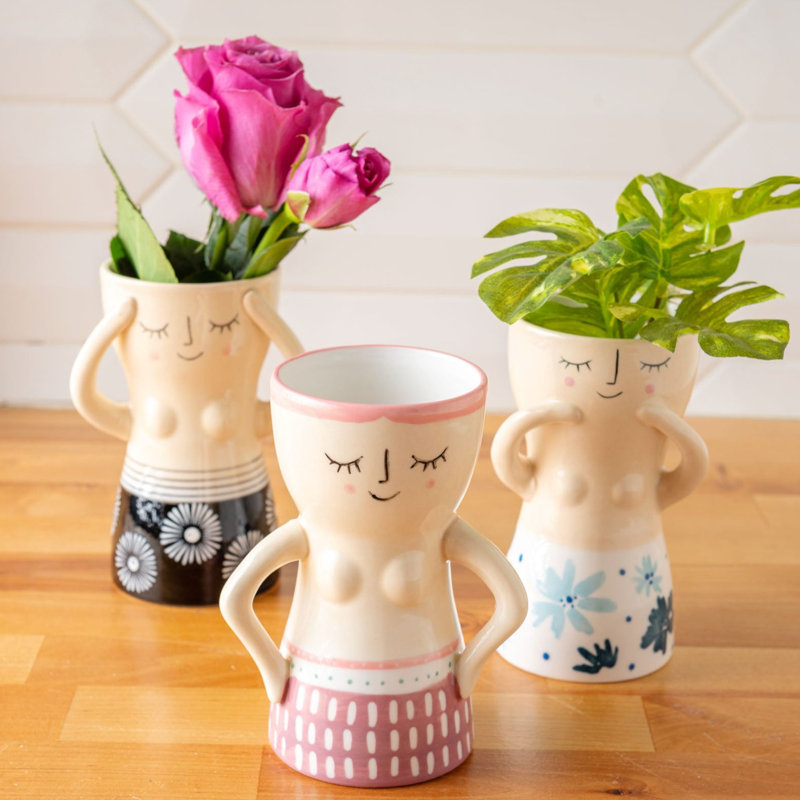 Vase encre REYNA BUSTY LADY FLORAL (S22)