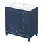 Meuble-lavabo 30 po avec lavabo, une porte avec tablette et trois tiroirs, porte à fermeture douce, bleu-759280281