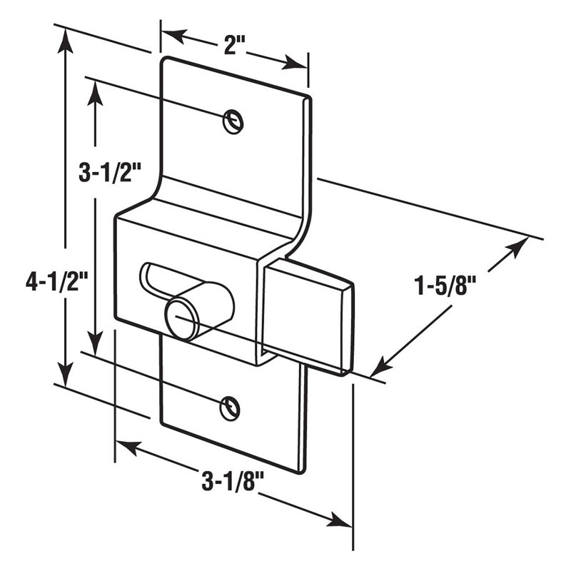 Loquet à glissière Prime-Line, boulon droit à bord carré, aluminium (paquet de 1)