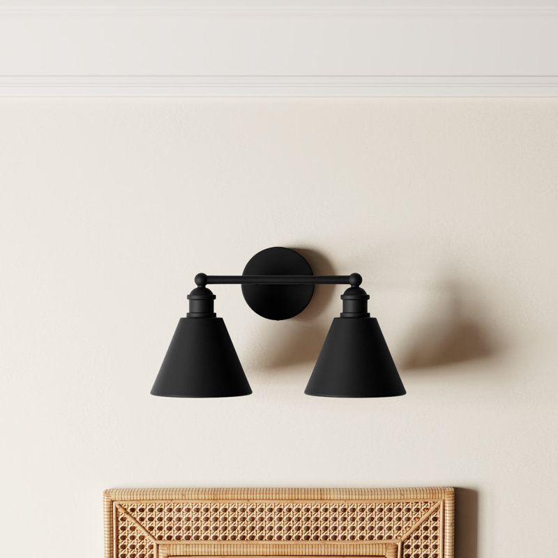 Kera 2 Light Dimmable Vanity Light, Matte Black