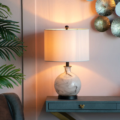 Lampe de table blanche / grise 23 po Cataleta