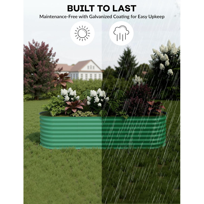 1 Pcs Green 8x2x2 FT Raised Garden Bed for Indoor/Outdoor Vegetables Herbs Flowers, 8x2x2 FT, Green
