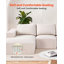 Canapé modulaire modulaire, canapé modulaire en forme de U avec méridienne, canapé modulaire Cloud avec éponge à rebond élevé et densité, canapé rembourré en velours côtelé avec coussin pour le salon, la chambre à coucher, beige
