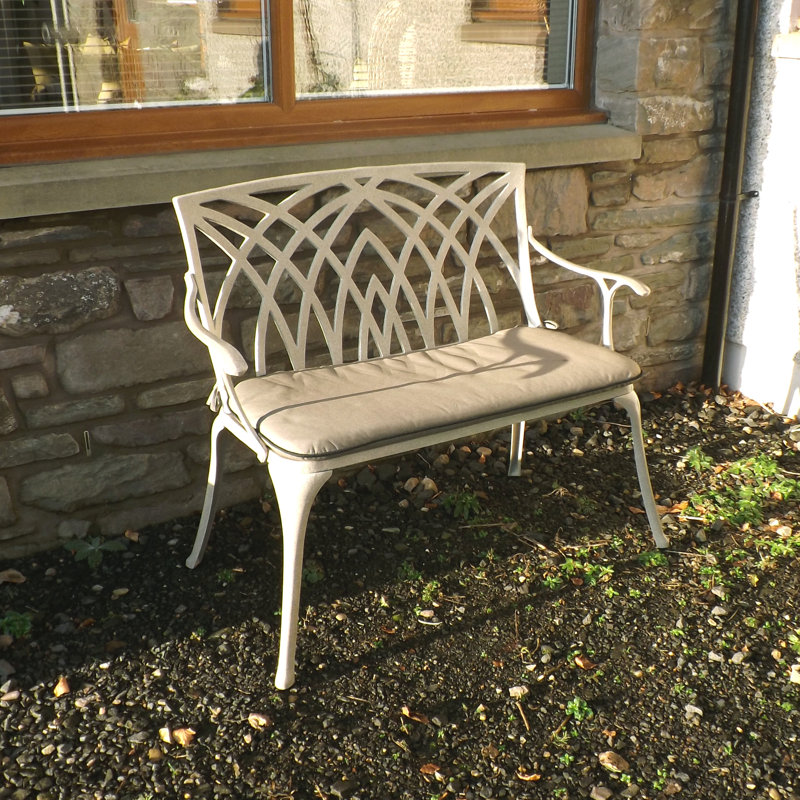 Ryne Powder Coated Aluminium Garden Bench, Sandstone