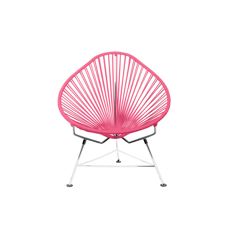 Outdoor Lounge Chair, Pink/Chrome