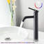 Robinet pour vasque moderne haut - 1 trou, noir mat, résistant à la corrosion, poignée simple, acier inoxydable-121638982