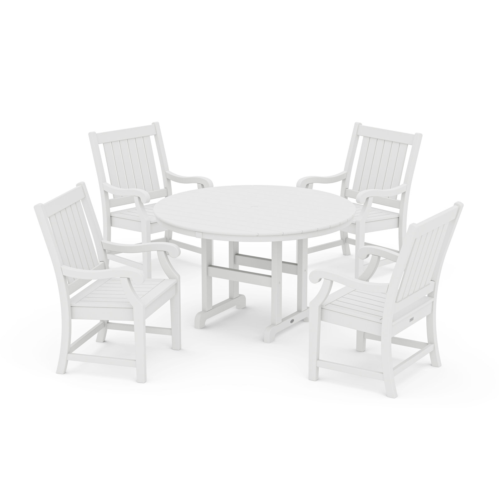 POLYWOOD® Verlyn 48" Patio Dining Set, White