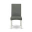 L'ensemble de mobilier de salle à manger 5 pièces comprend une table de salle à manger rectangulaire avec pieds en X et 4 chaises Parsons en lin gris, lin blanc-1346544538-1346544536-1353396521