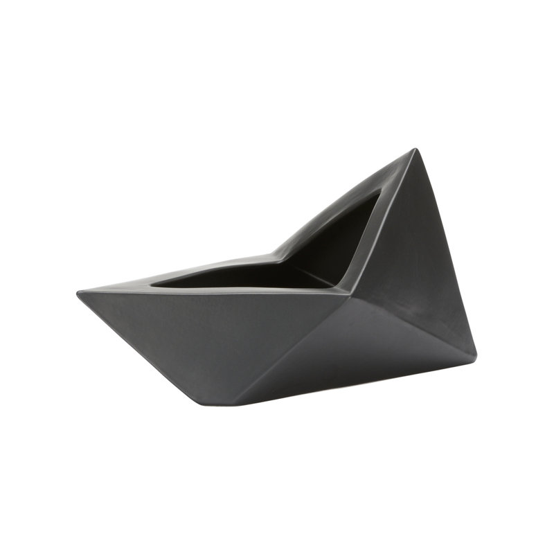 Origami Vase - Kuro, Black Glaze