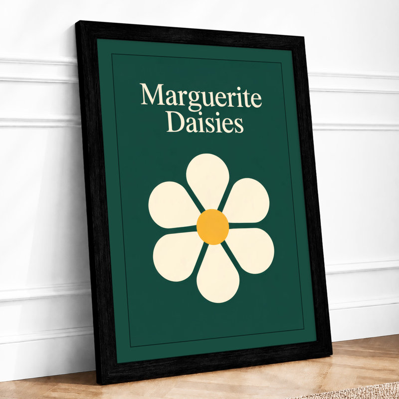 Marguerite Daisies Botanical - Framed Print, A1 - 84.1 x 59.4 cm, Black