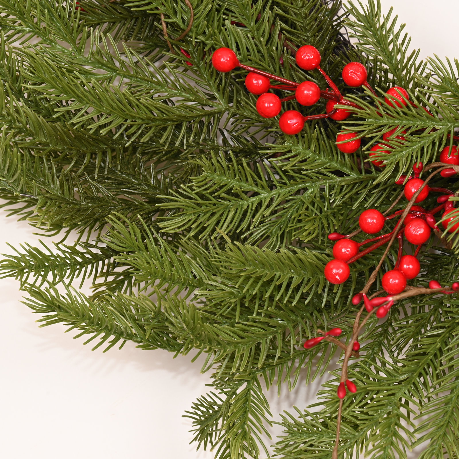24" Handcrafted Cypress, Berry Christmas Wreath