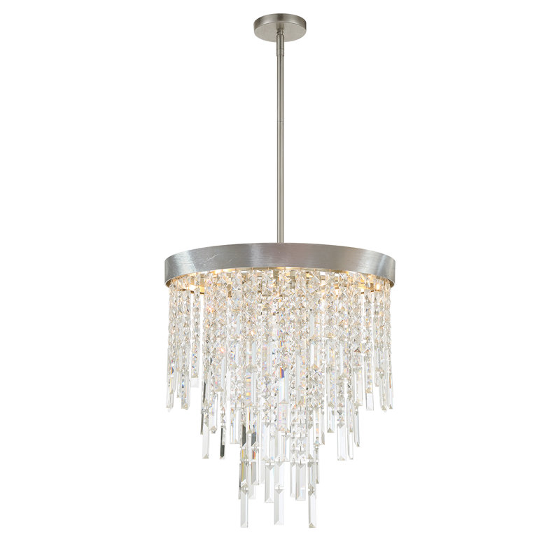 Lustre argenté antique 6 lumières Meily, H 23,5 po x l 20 po x P 20 po