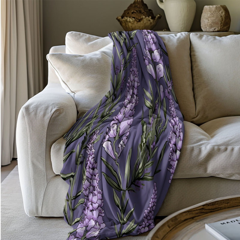 Jeté Amethyst Meadows - 1 pièce Sherpa Premium, Grand lit