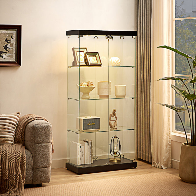 Vitrine à 4 niveaux en verre