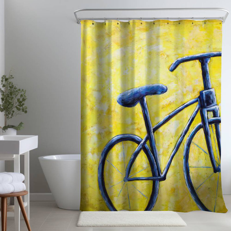 Shower Curtain TR25 – Polyester Shower Curtain, Dye Sublimation Print, 71" W × 74" L