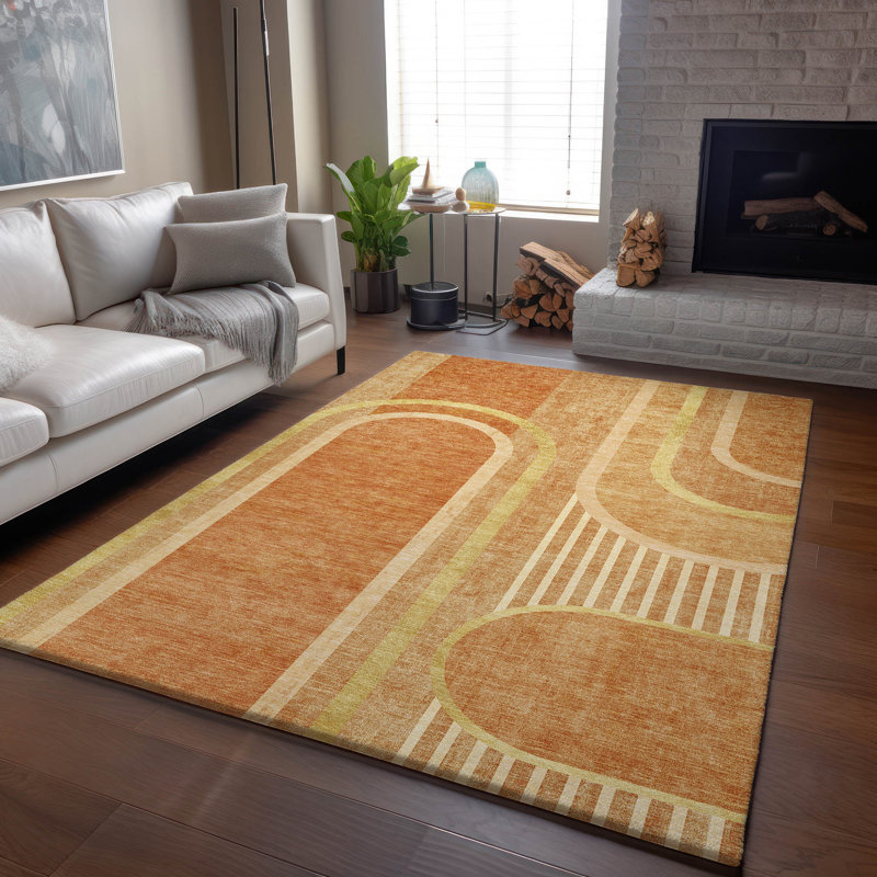 Tapis terre cuite lavable à la machine de qualité supérieure AMF532, Rectangle 9 pi x 12 pi