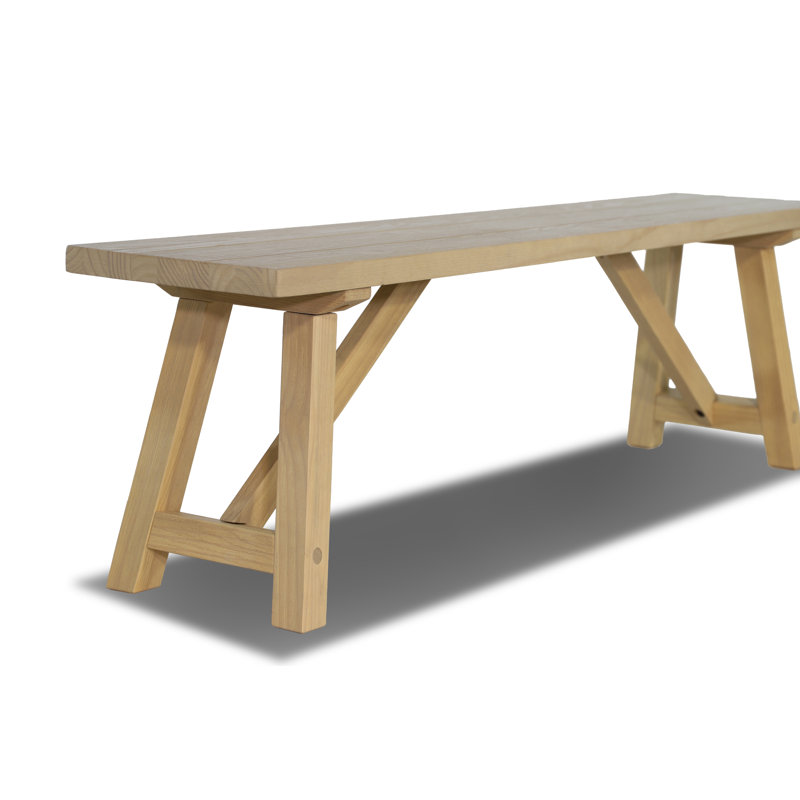 Cascais Dining Bench with Farmhouse Base, Blonde Oak