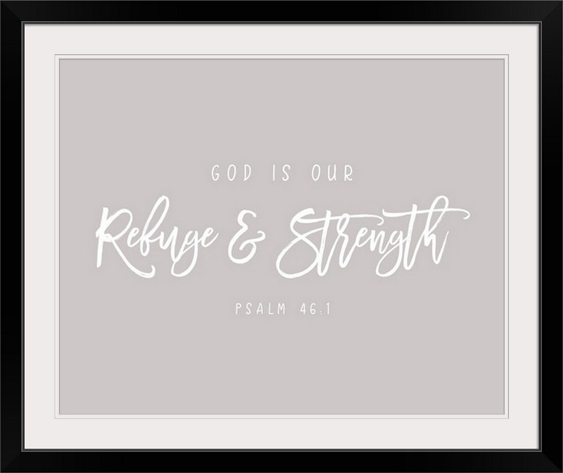 « psalm 46:1 », art textuel, H 20 po x l 23 po x P 1 po, Cadre noir