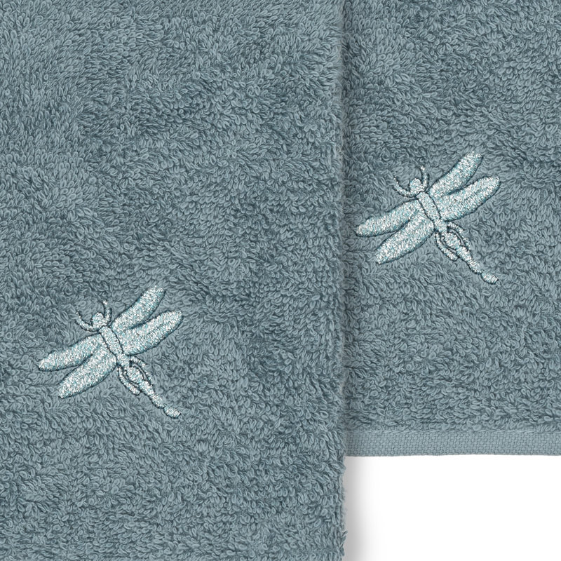 Ensemble de débarbouillettes en coton turc 2 pièces Braelyn, Bleu sarcelle