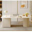 Bureau en pierre frittée clair de luxe avec tiroirs-101661268