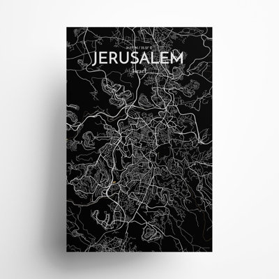 Carte de la ville de Jérusalem, impression de luxe