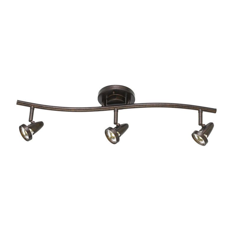 Ensemble de rail d'éclairage 3 lumières, Rouille