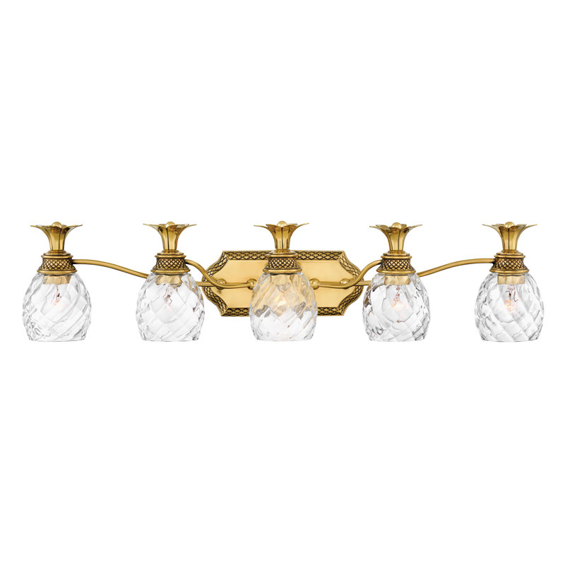 Éclairage de salle de bain à intensité variable 5 lumières Plantation, Bronze brillant