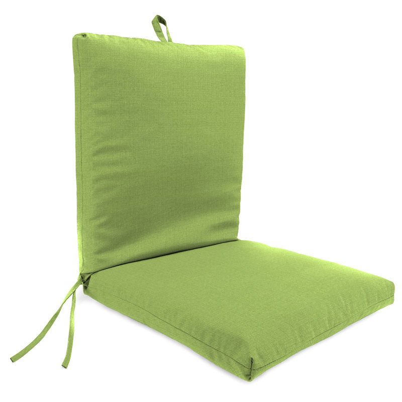 21" x 44" Outdoor Chair Cushion with Ties and Loop, McHusk Leaf Green