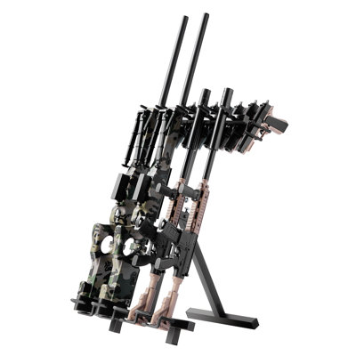 Gun Rack, Portable, Folding Heavy Duty Steel Rifle Shotgun Rack Stand, Freestanding Indoor Outdoor Gun Display Storage, Holds Up to 7 Pistols and 4 Rifles or Shotguns, for Shooting Hunting Range