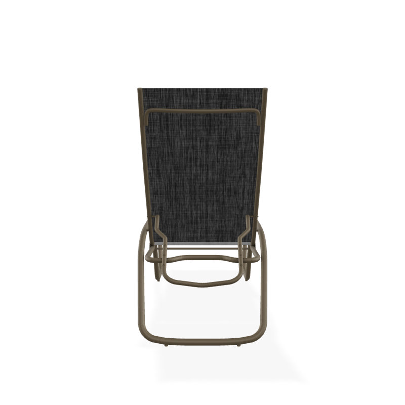 Outdoor Rust-Resistant Metal Chaise Lounge, Textured Beachwood, Augustine Shadow