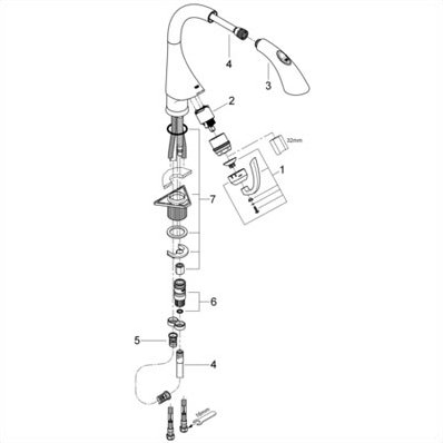 K4 Standard  Pull Out Bar Faucet with SilkMove®