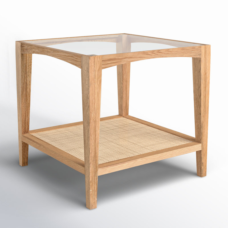 Broderick Glass End Table with Storage