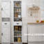 Bathroom Storage Cabinet with 2 Barn Doors and 1 Drawer, Narrow Storage Unit, Adjustable Shelves-1792690221