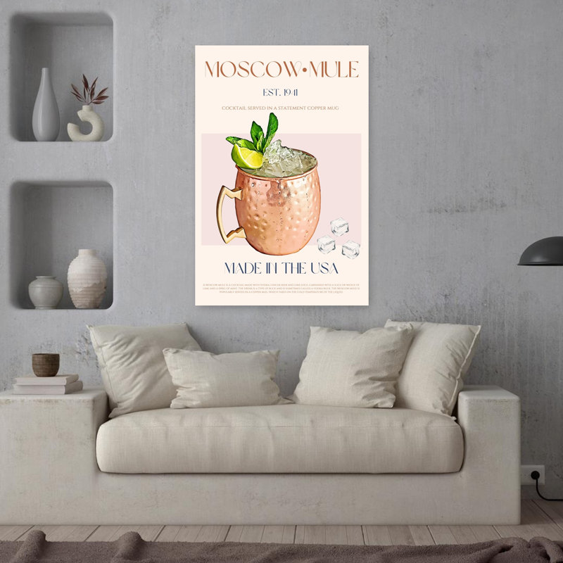 «Moscow Mule», art mural contemporain d'été, H 36 po x l 24 po
