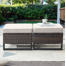  Outdoor Wicker Ottomans With Olefin Cushions