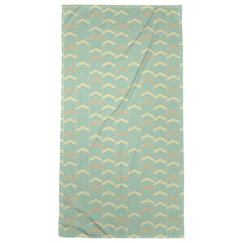 Stephenie Beach Towel, Teal/Yellow/Brown