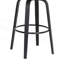 Tabouret de bar pivotant en bois noir de 30 po en similicuir gris avec métal noir
