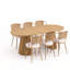 Ensemble table et chaises ovales extensibles (39,37" à 70,87") avec chaises en rotin-1175600226-1175600227