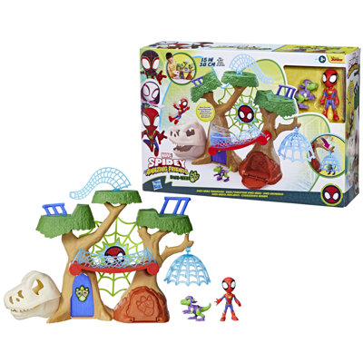 Ensemble de jeu Spidey And His Amazing Friends Dino-Webs Treehouse avec jouets Spider-man