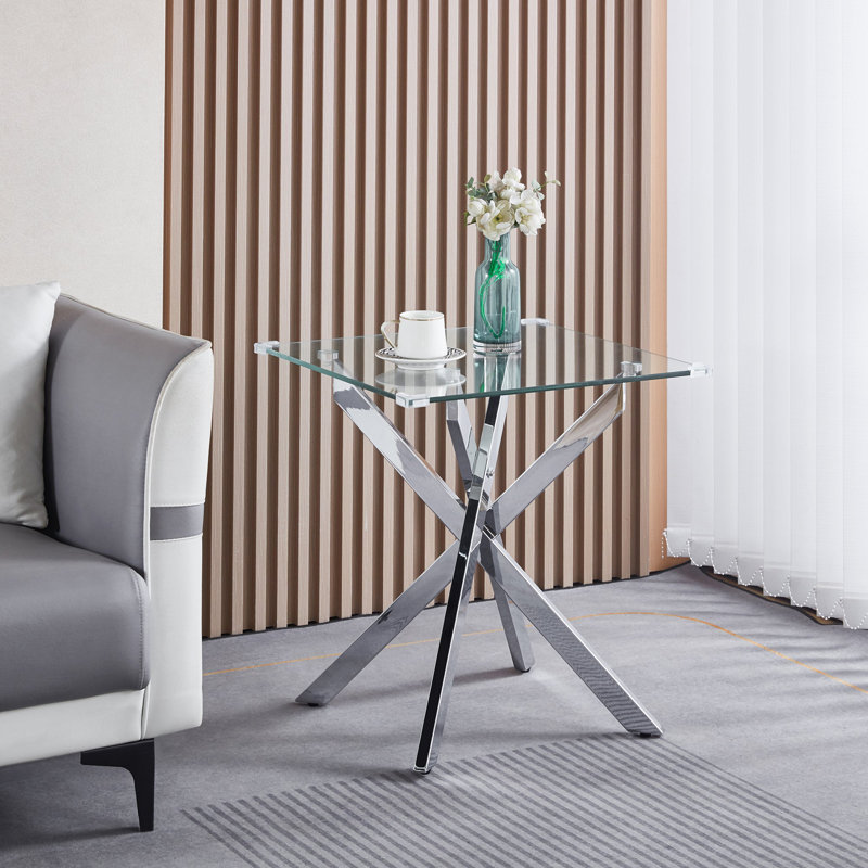 Table de bout Burdell Et036, Argent argent