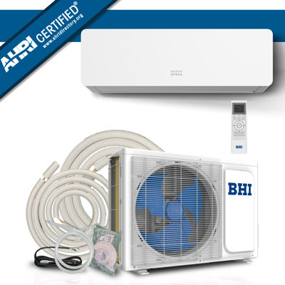 BHI 18000 BTU Ductless Mini Split Air Conditioner for 1000 Square Feet with Heater and Remote Included