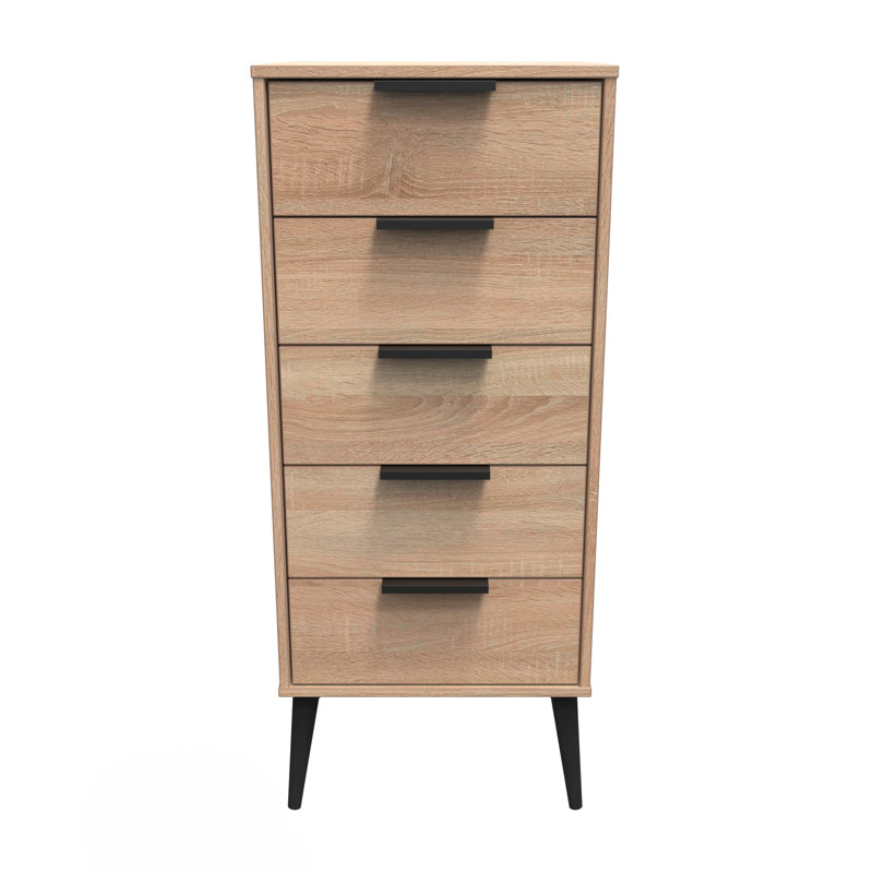 Turah 45cm W Manufactured Wood Bedside Table, Bardolino Oak